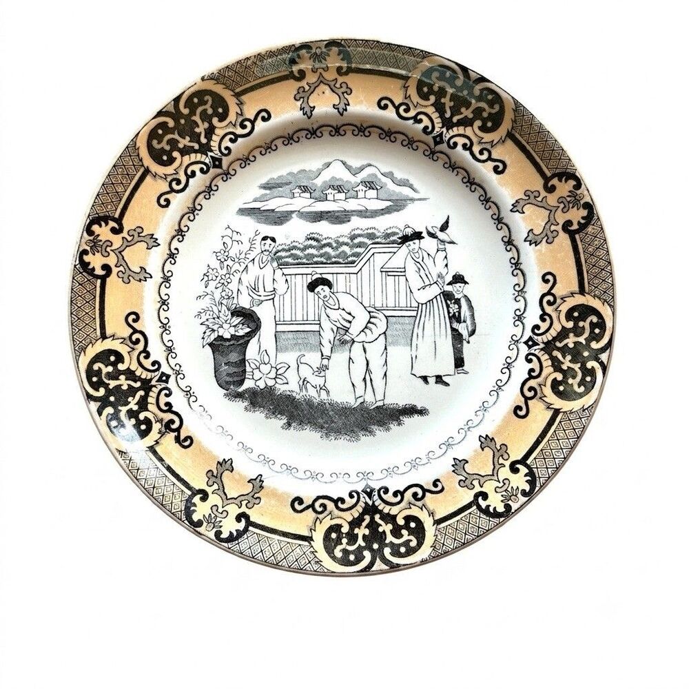 Set of 3 Antique Petrus Regout Maastricht "Sana" Plates – Dutch Transferware - Picture 2 of 16